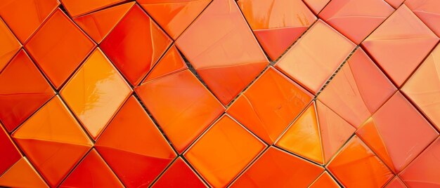 Cette image présente un fond chaleureux et accueillant de carreaux géométriques dans de riches teintes orange. Le motif sans couture déverse une chaleur confortable parfaite pour créer une atmosphère accueillante.