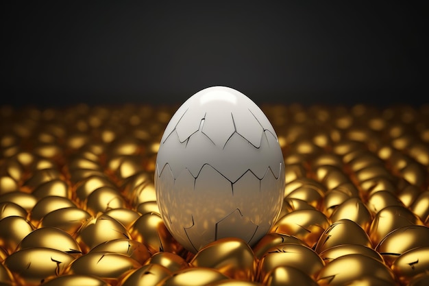 L'image présente un œuf d'or unique