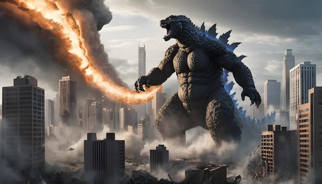 L'image de la queue colossale de Godzilla qui brise les bâtiments
