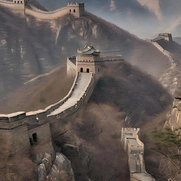 Une image rapprochée époustouflante de la Grande Muraille de Chine