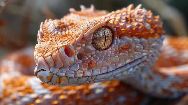 Une image rapprochée d'un serpent vipère à écailles de scie générée par l'IA