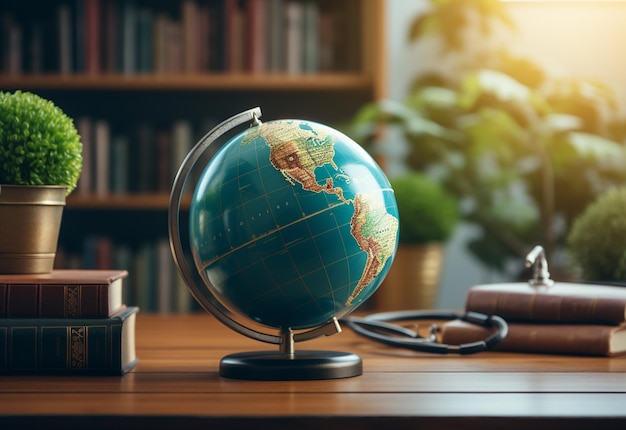 Image réaliste de la journée mondiale de la santé avec un globe