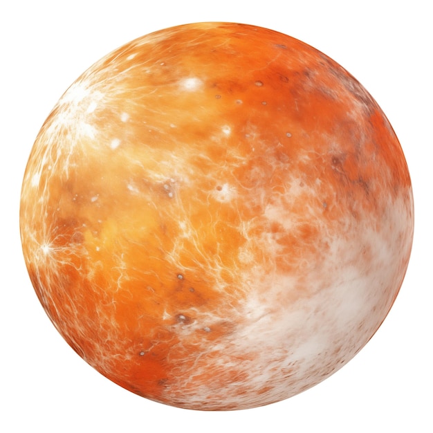Image réaliste de la planète rouge Mercure sur un fond transparent La planète Mercure isolée sur