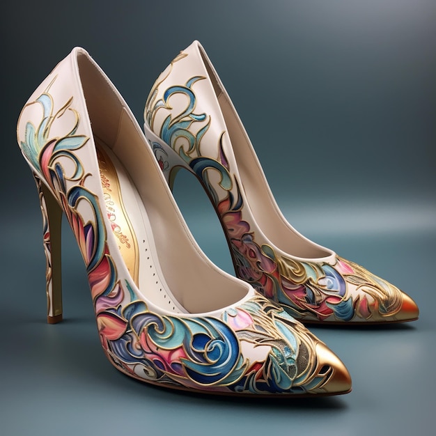 Image de rendu 3D de chaussures pour dames