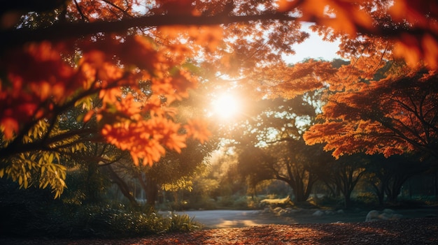 Une image de rêve capturant la chaude lueur de l'automne