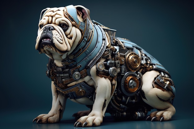 L'image D'un Robot Bouledogue Est Constituée De Machines