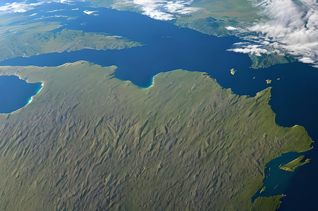 Une image satellite du parc national des grands lacs.