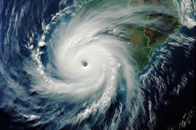 Image satellite de la formation d'un cyclone massif