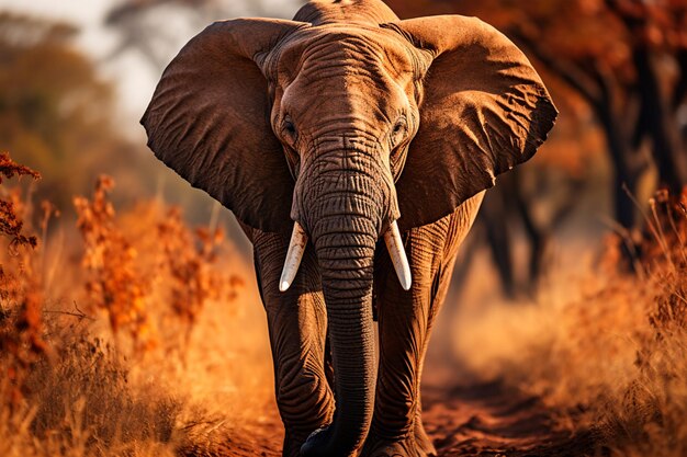 Image d’une savane africaine gracieuse et sereine d’éléphants