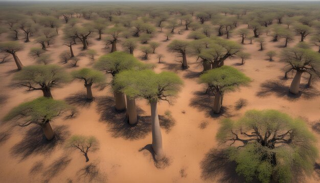 Photo une image d'une savane avec des arbres en arrière-plan