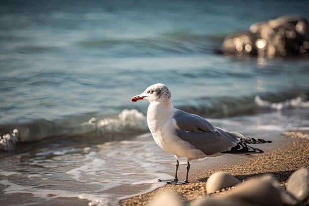 Image d'une scène de mouette avec des oiseaux marins