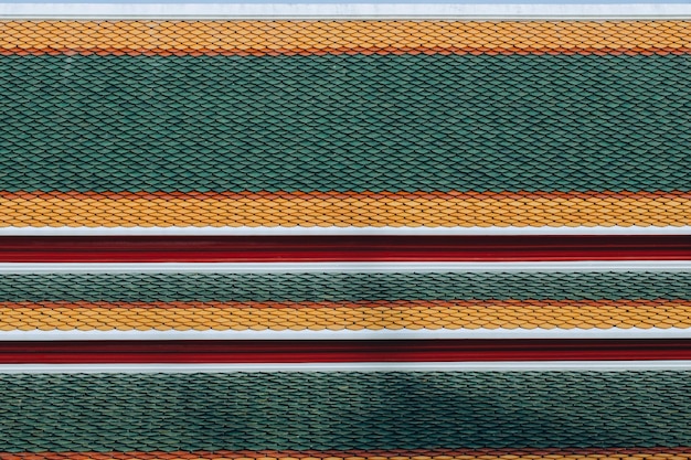 Une image simple du toit du Wat Pho à Bangkok, en Thaïlande