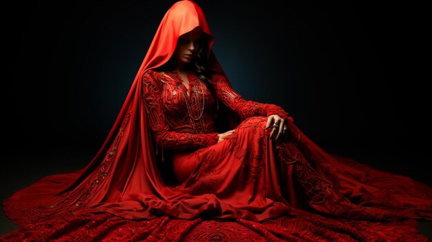 image d'une sorcière en costume rouge