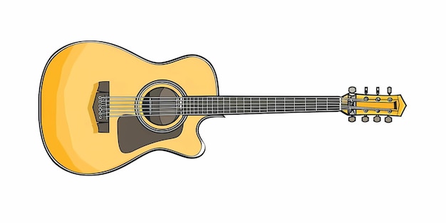 image de stock d'une guitare sur un simple fond isolé et une image
