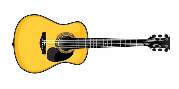 image de stock d'une guitare sur un simple fond isolé et une image