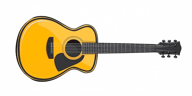 image de stock d'une guitare sur un simple fond isolé et une image