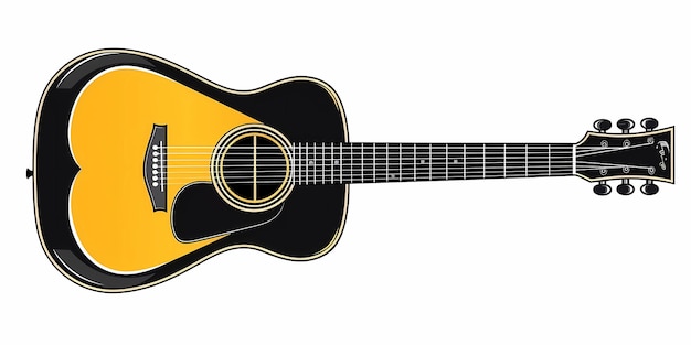 image de stock d'une guitare sur un simple fond isolé et une image