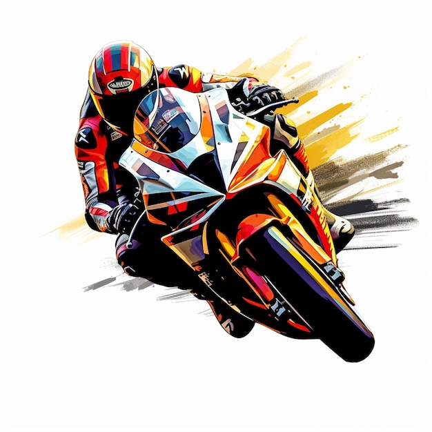 image stylisée d'une MOTORCYCLE avec un style vectoriel moto gp conception d'illustration AI généré