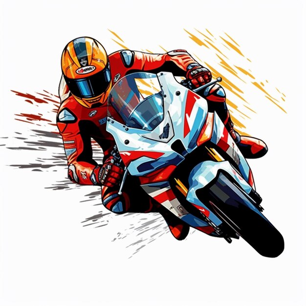 image stylisée d'une MOTORCYCLE avec un style vectoriel moto gp conception d'illustration AI généré