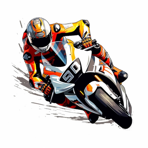 image stylisée d'une MOTORCYCLE avec un style vectoriel moto gp conception d'illustration AI généré