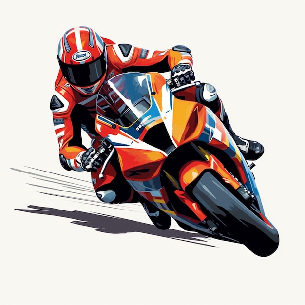 image stylisée d'une MOTORCYCLE avec un style vectoriel moto gp conception d'illustration AI généré