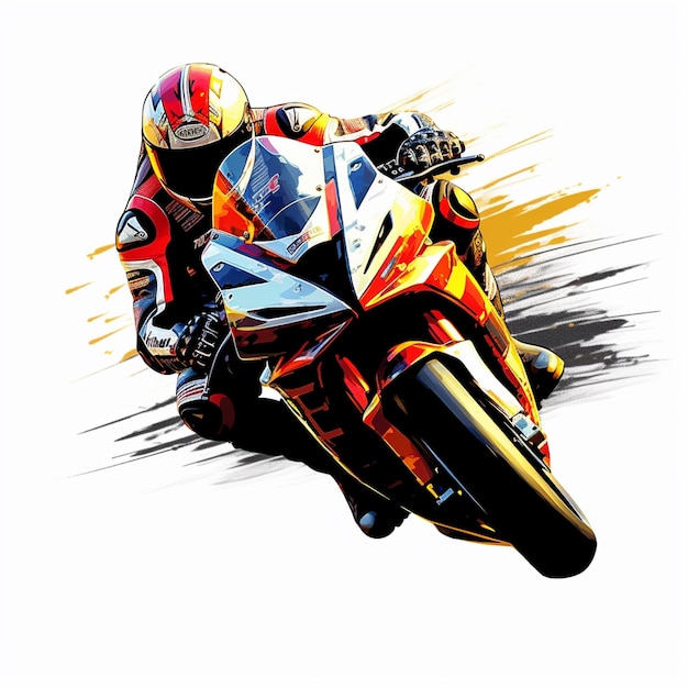 image stylisée d'une MOTORCYCLE avec un style vectoriel moto gp conception d'illustration AI généré