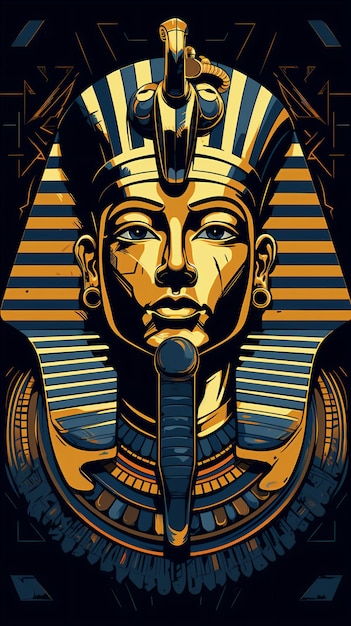 une image stylisée d'un pharaon avec un microphone