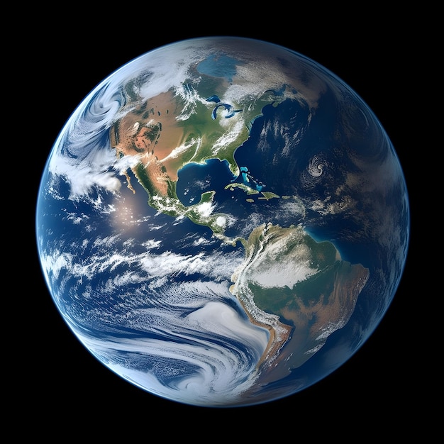 Une image de la terre avec l'océan pacifique au milieu.