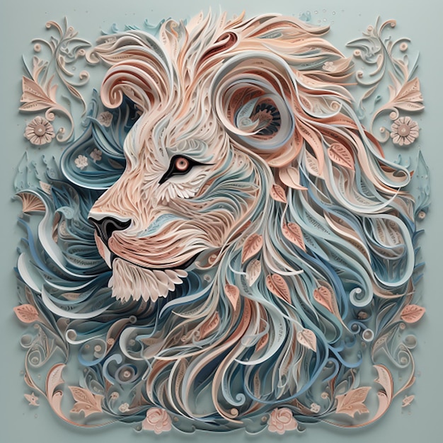 Image d'une tête de lion peinture art