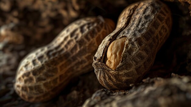 Une image de texture macro d'une cacahuète