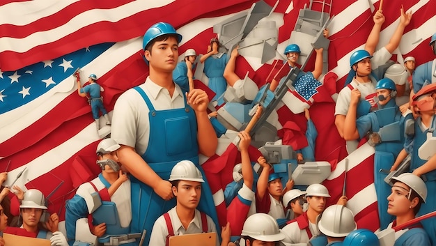 Image de thème de fond de la fête internationale du travail