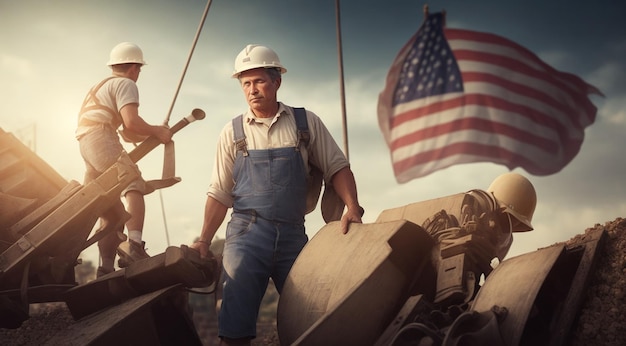 Image de thème homme travailleur pour la fête du Travail