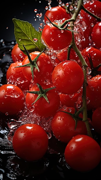 une image de tomates cerises dans l'eau