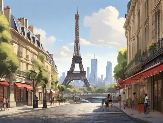 Photo une image d'une tour qui est de paris