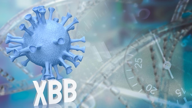 L'image de type virus covid xbb pour le rendu 3d de concept scientifique ou médical