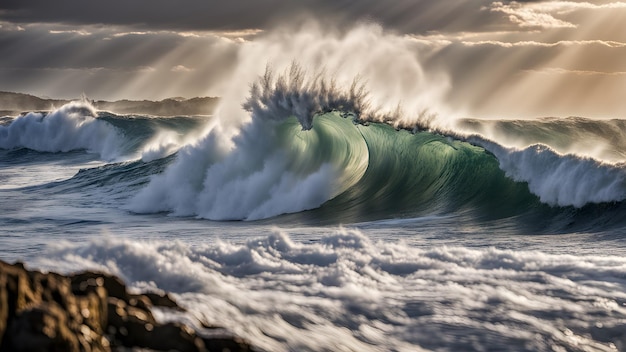 Photo une image d'une vague qui est sur la plage