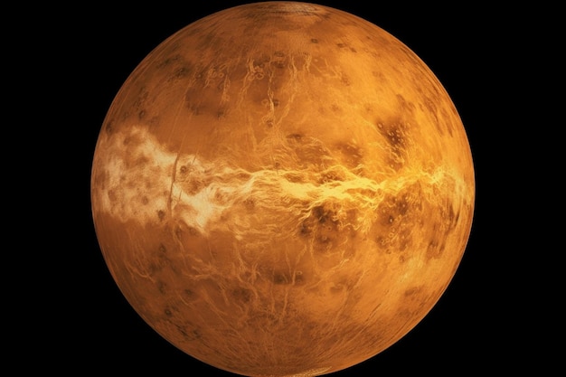 Une image de Vénus avec un fond noir.