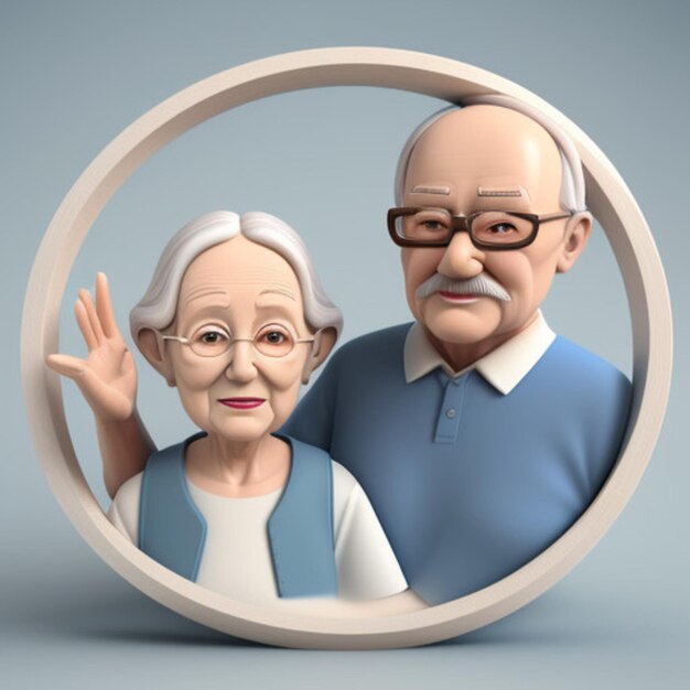 Photo une image d'un vieux couple avec des lunettes et une photo d'un ancien couple