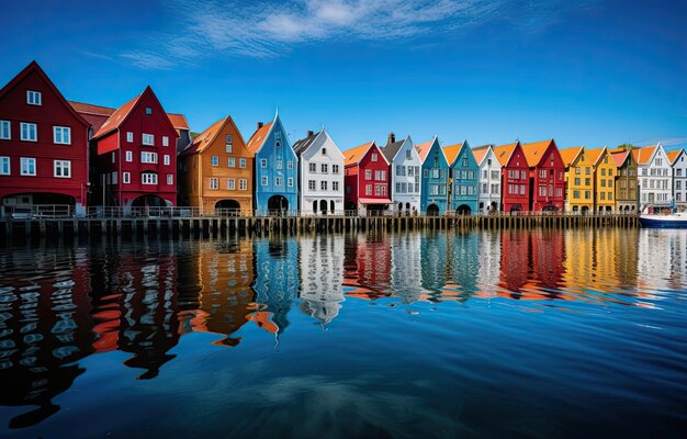 une image d'une ville avec des bâtiments en bas d'une rivière dans le style de brge bredenbekk