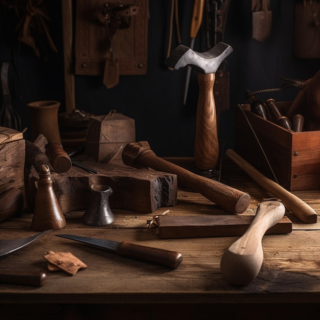 Image d'une vitrine d'outils de travail du bois