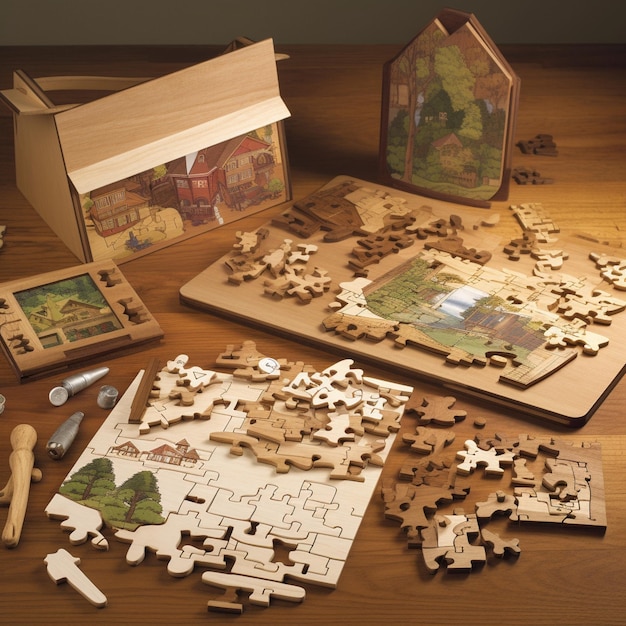 Image vitrine des puzzles en bois