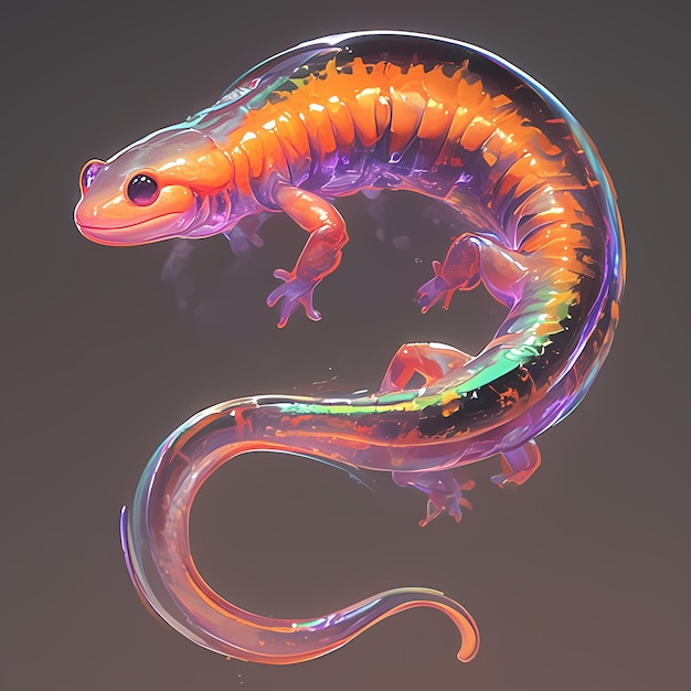 Une image vivante de la salamandre en 3D