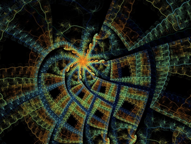 Photo imagerie de fond abstraite fractale imaginaire