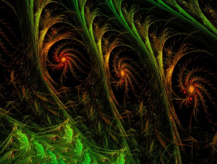 Photo imagerie de fond abstraite fractale imaginaire