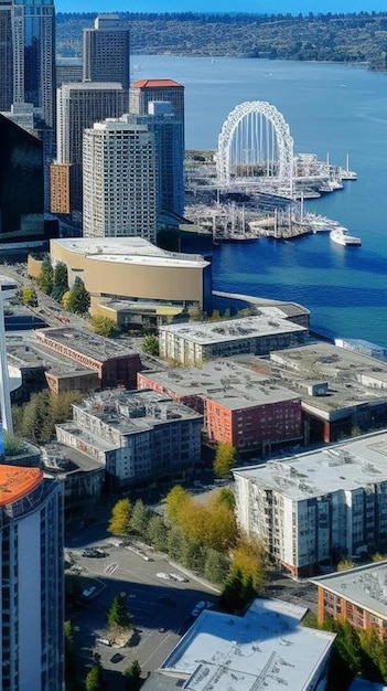 Photo des images aériennes de l'horizon de seattle