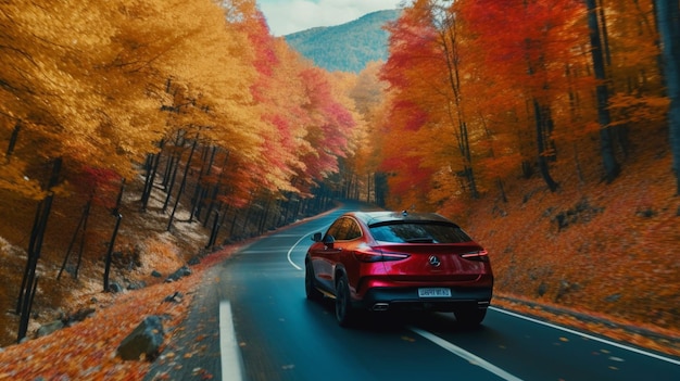 images aériennes de la route d'été dans une forêt