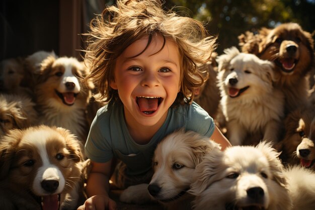 Images captivantes d'enfants en train de jouer remplis de joie