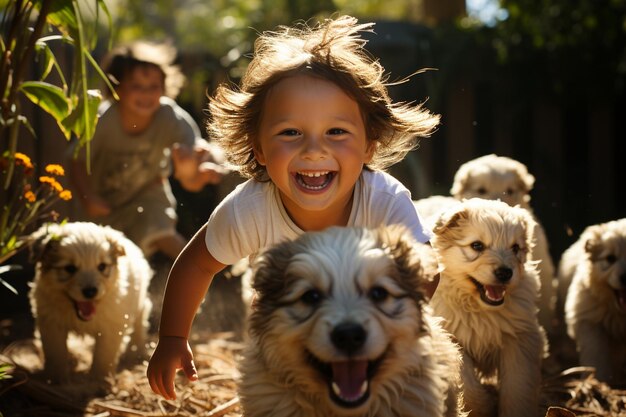 Images captivantes d'enfants en train de jouer remplis de joie