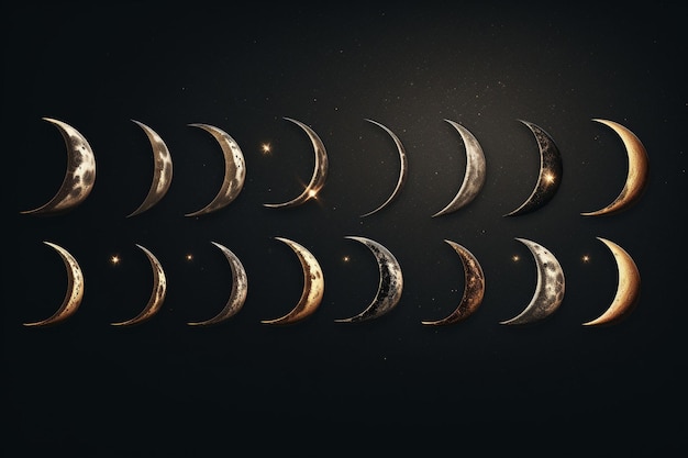 Des images conceptuelles des phases de la lune