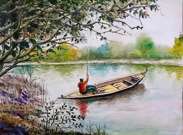 Des images dessinées à la main de l'environnement et de la nature du Bangladesh générées par l'IA